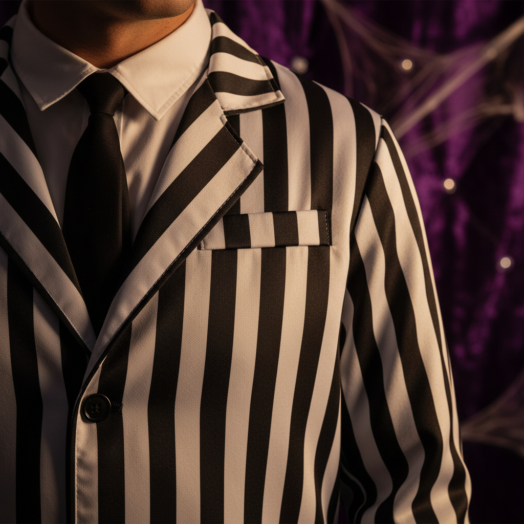 Adults Beetlejuice Black & White Striped Suit | Merthyr Tydfil | Why Not Shop Online