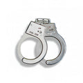 Metal fancy dress handcuffs with polished chrome finish