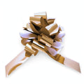 Metallic Gold Pull Bow with self-forming design and metallic gold finish
