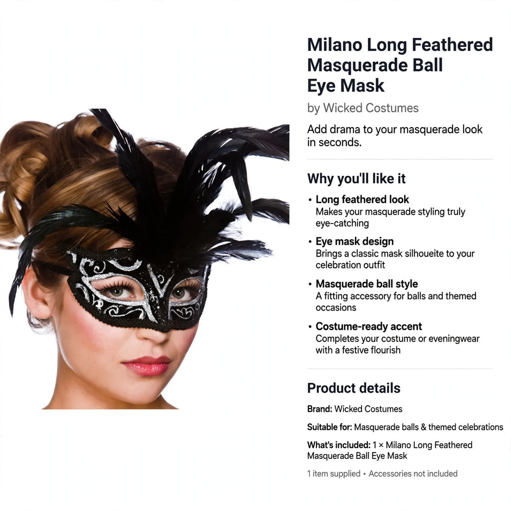 Milano mask designed as a costume-ready accessory for masquerade balls and themed occasions