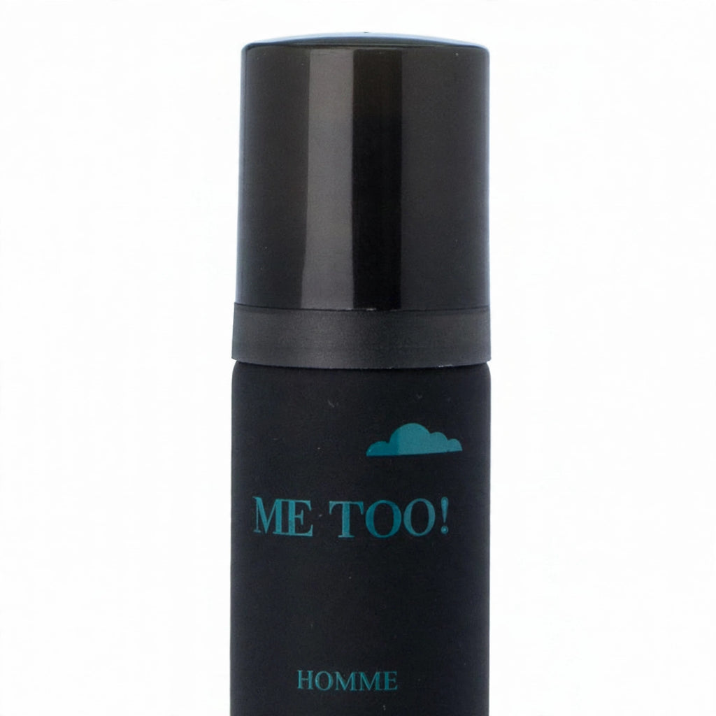 close-up view of Milton Lloyd Me Too Homme men's aftershave 50ml EDT spray bottle
