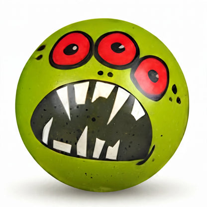 Close-up view of Monster Squishy PU Ball 6.3cm showing monster design and texture