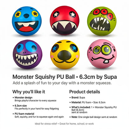 Information about single ball sent at random and 6.3cm size for easy fidgeting