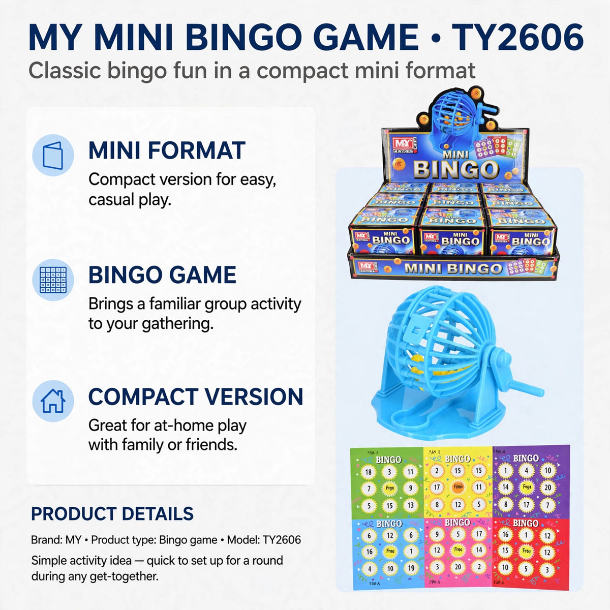 Infographic showing mini format and bingo game features