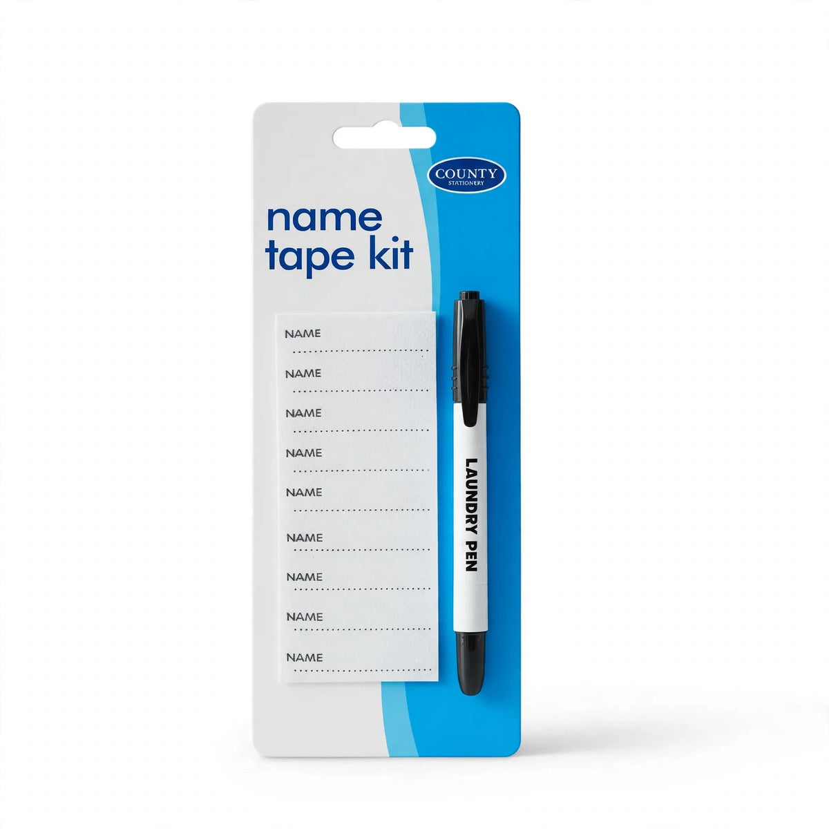 County Stationery Name Tape Kit And Pen with name tape labels and permanent marking pen