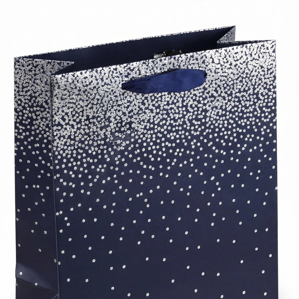Close-up view of Navy Ombre Medium Gift Bag showing ombre color and texture