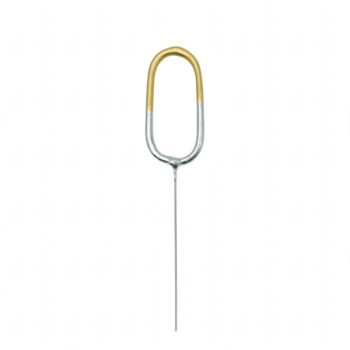Number 0 gold and silver birthday sparkler with double-dipped finish