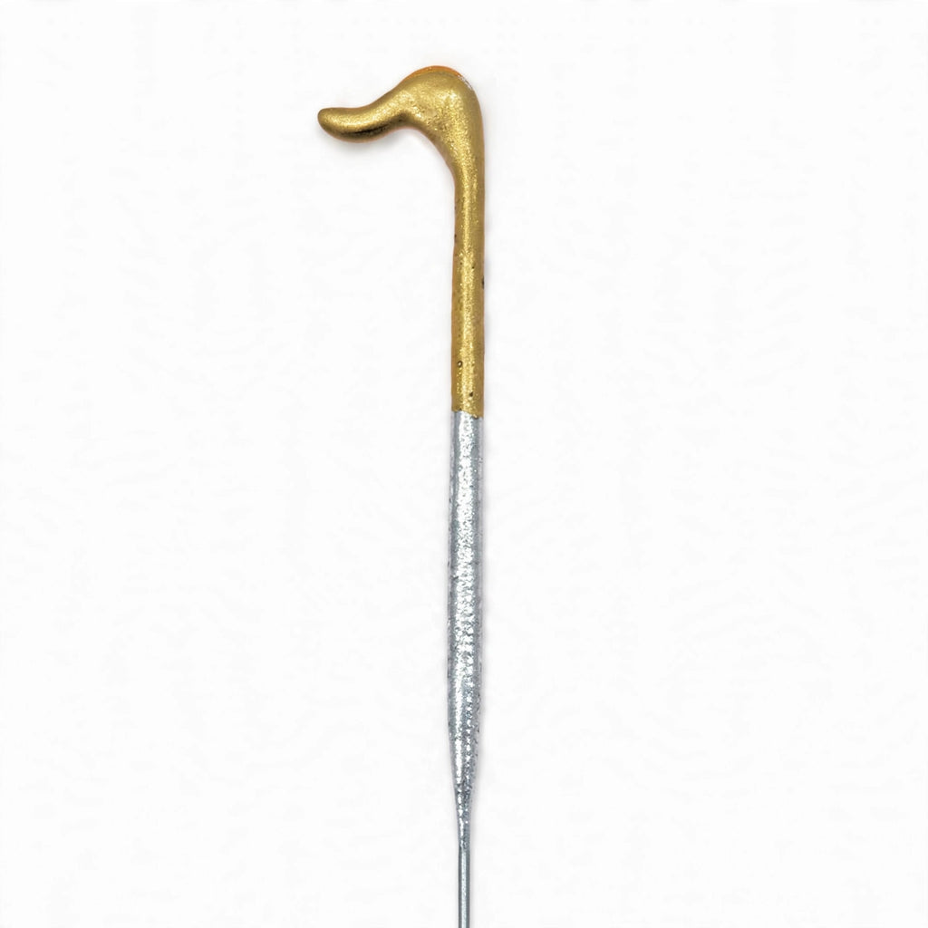 Close-up view of Number 1 Gold and Silver Birthday Sparkler with gold and silver finish