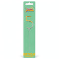 Number 5 gold and silver birthday sparkler with double-dipped finish