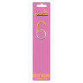 Celebration Station number 6 gold and silver birthday sparkler in retail packaging