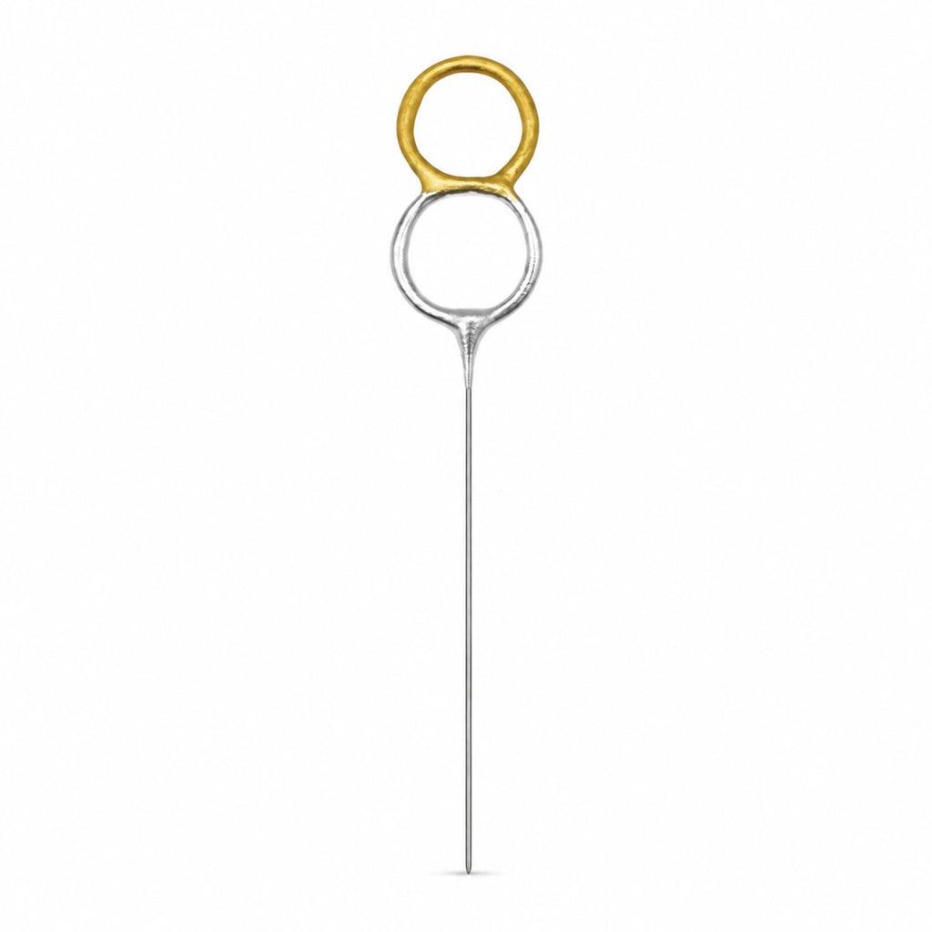 Celebration Station number 8 gold and silver birthday sparkler on white