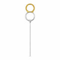 Celebration Station number 8 gold and silver birthday sparkler on white