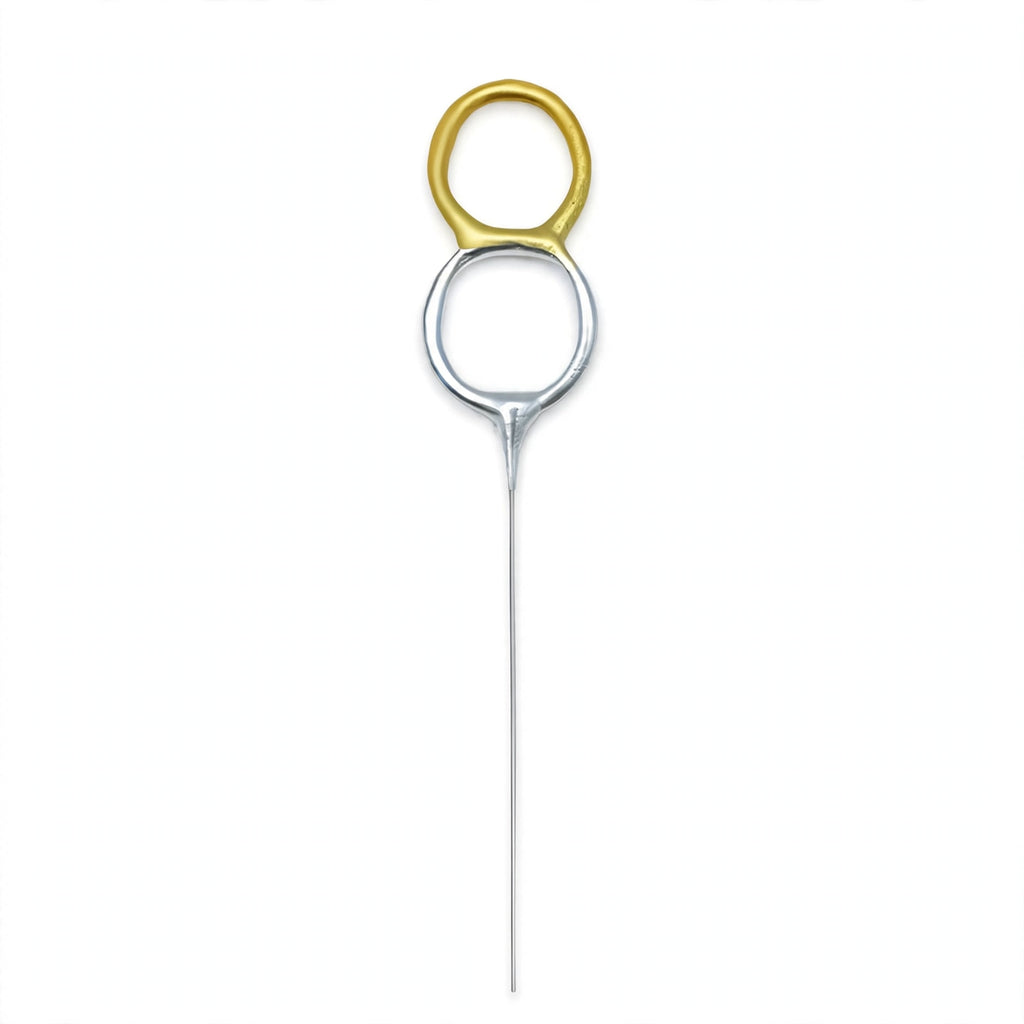 Number 8 birthday sparkler with double-dipped gold and silver finish