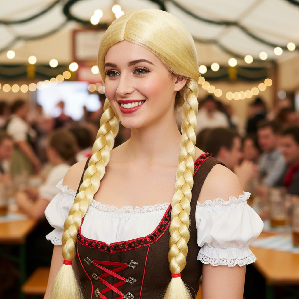 Oktoberfest Beer Girl Plaited Fancy Dress Wig Blonde | Merthyr Tydfil | Why Not Shop Online