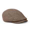 Old Man Faux Tweed Cap with houndstooth pattern in brown and beige