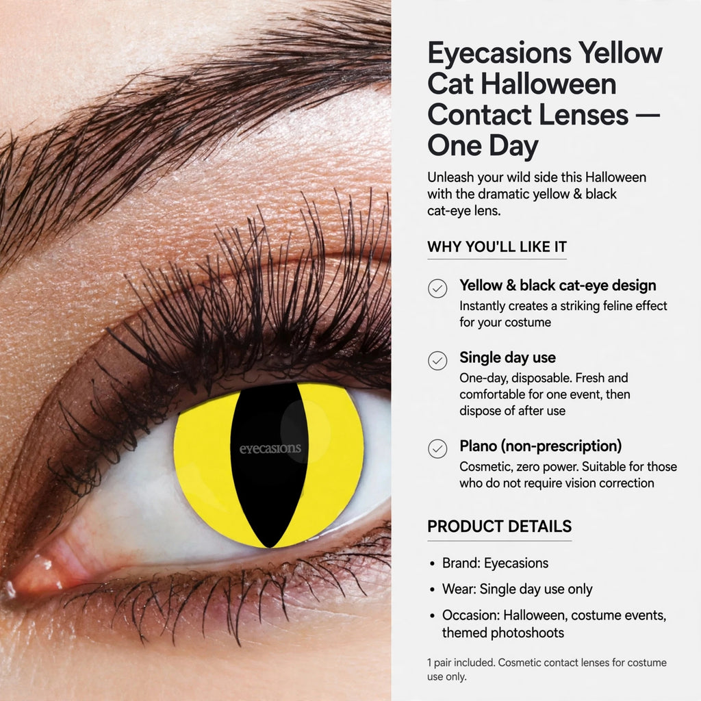 Information on single day use, plano non-prescription, and cosmetic purpose of the lenses