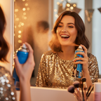 Party Success Fluorescent Orange Hair Colour Spray - In Use