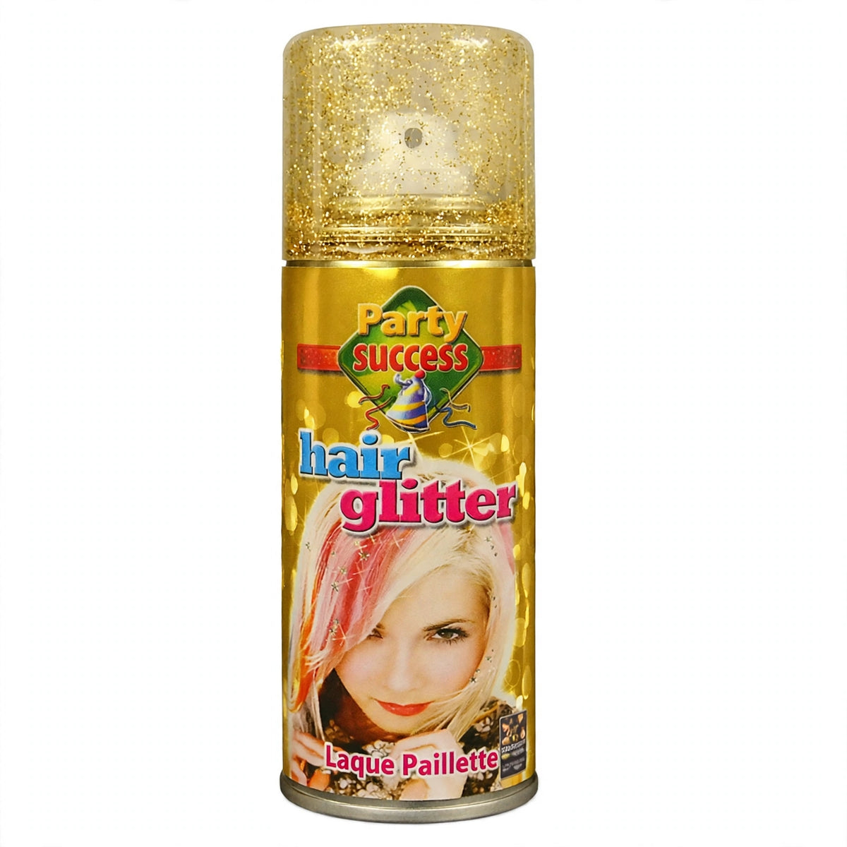 Party Success Gold Glitter Hair Spray in a 125 ml aerosol can