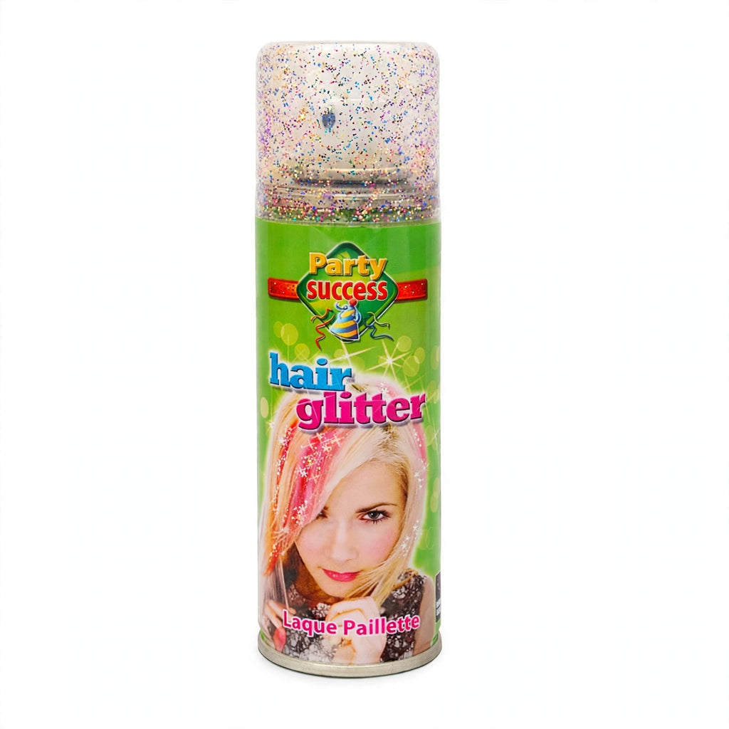 Detail view of Party Success multi-colour glitter hair spray product