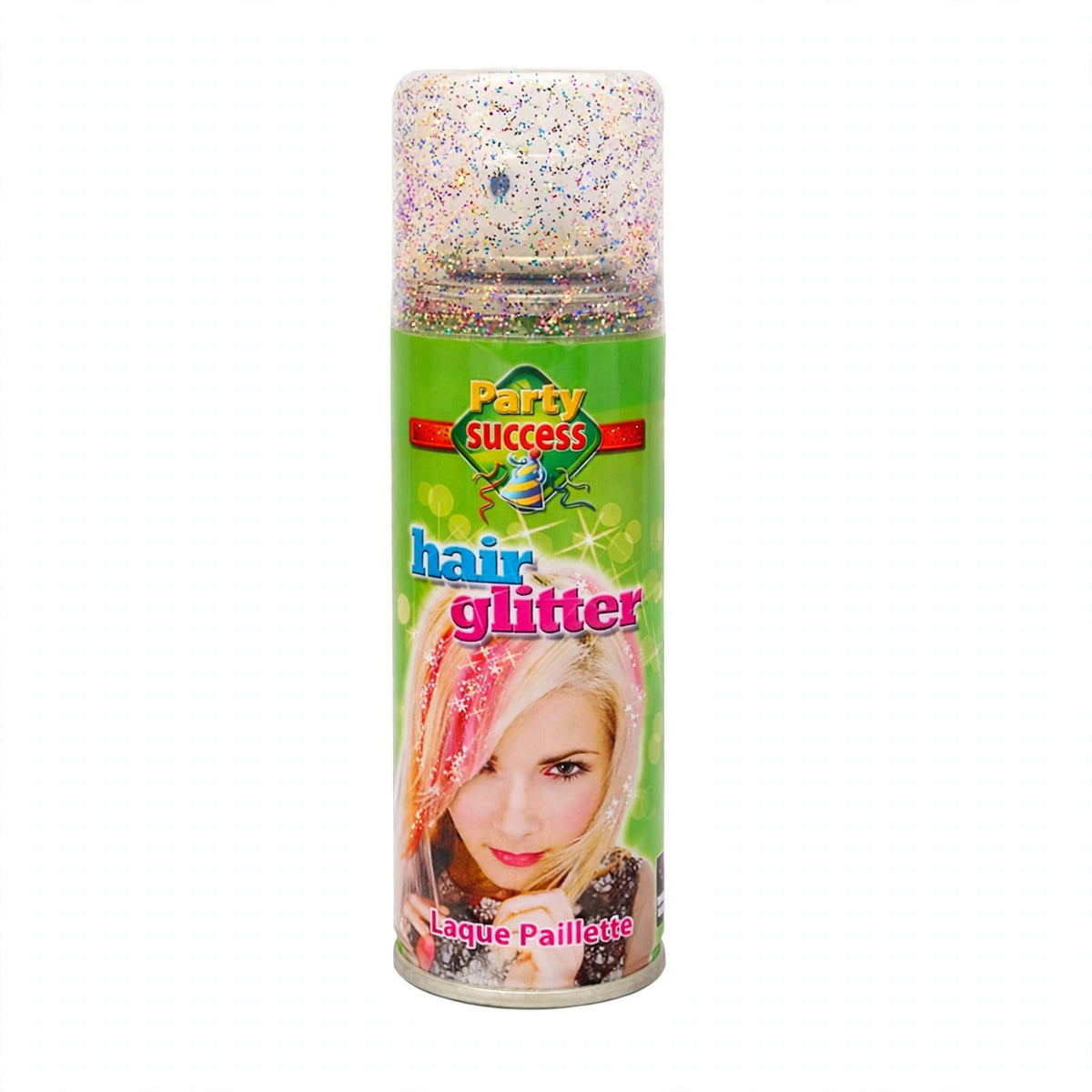 Party Success multi-colour glitter hair spray in 125ml packaging