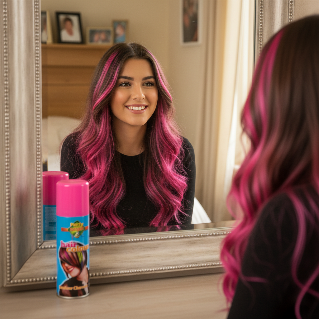 party-success-pink-hair-spray-result