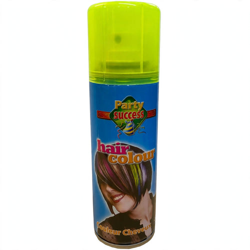 Fluorescent yellow temporary hair colour spray can from Party Success