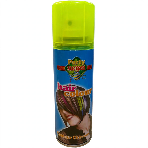 Fluorescent yellow temporary hair colour spray can from Party Success