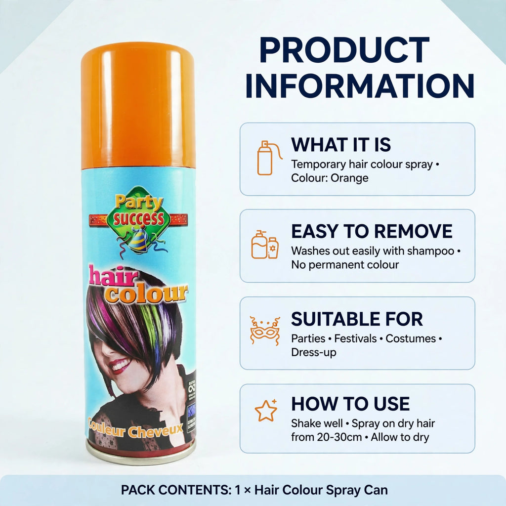 Temporary hair colour spray that washes out with shampoo
