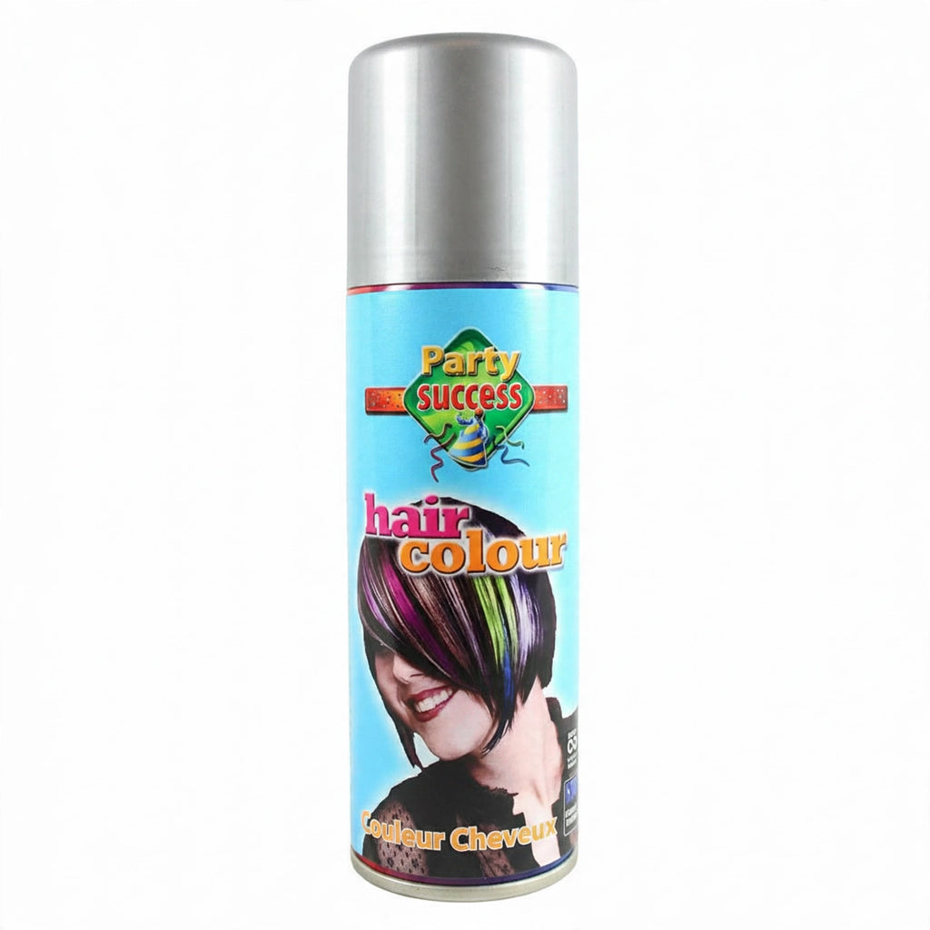 Party Success silver temporary hair colour spray in a 125ml can.