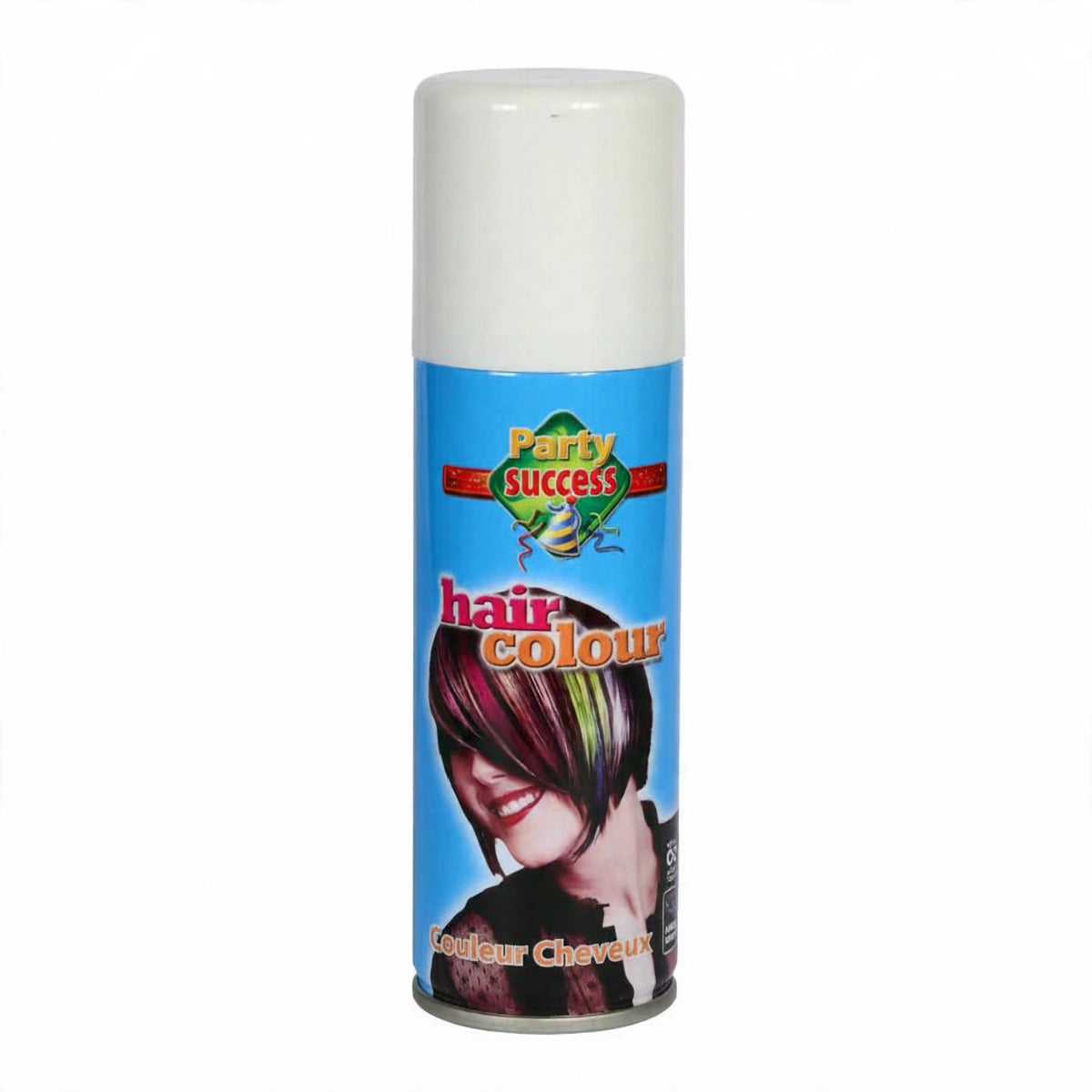 Detail view of Party Success White Temporary Hair Colour Spray.