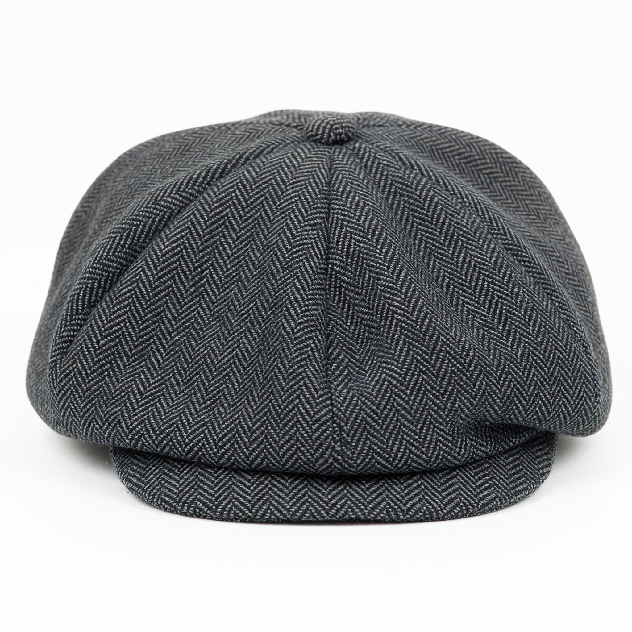 Peaky Blinders Style Flat Cap - Grey Herringbone