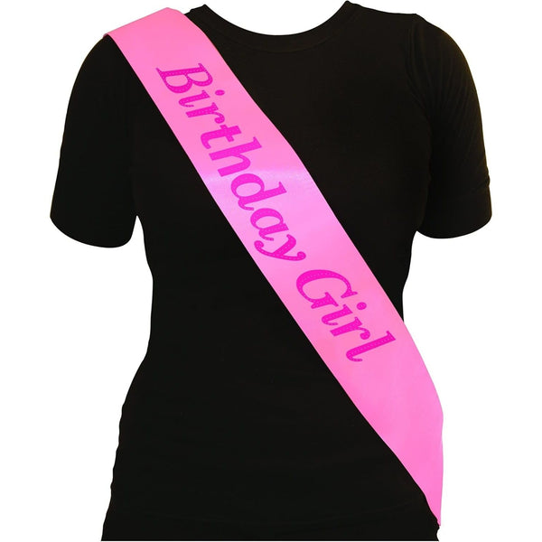 Pink Birthday Girl Satin Sashes