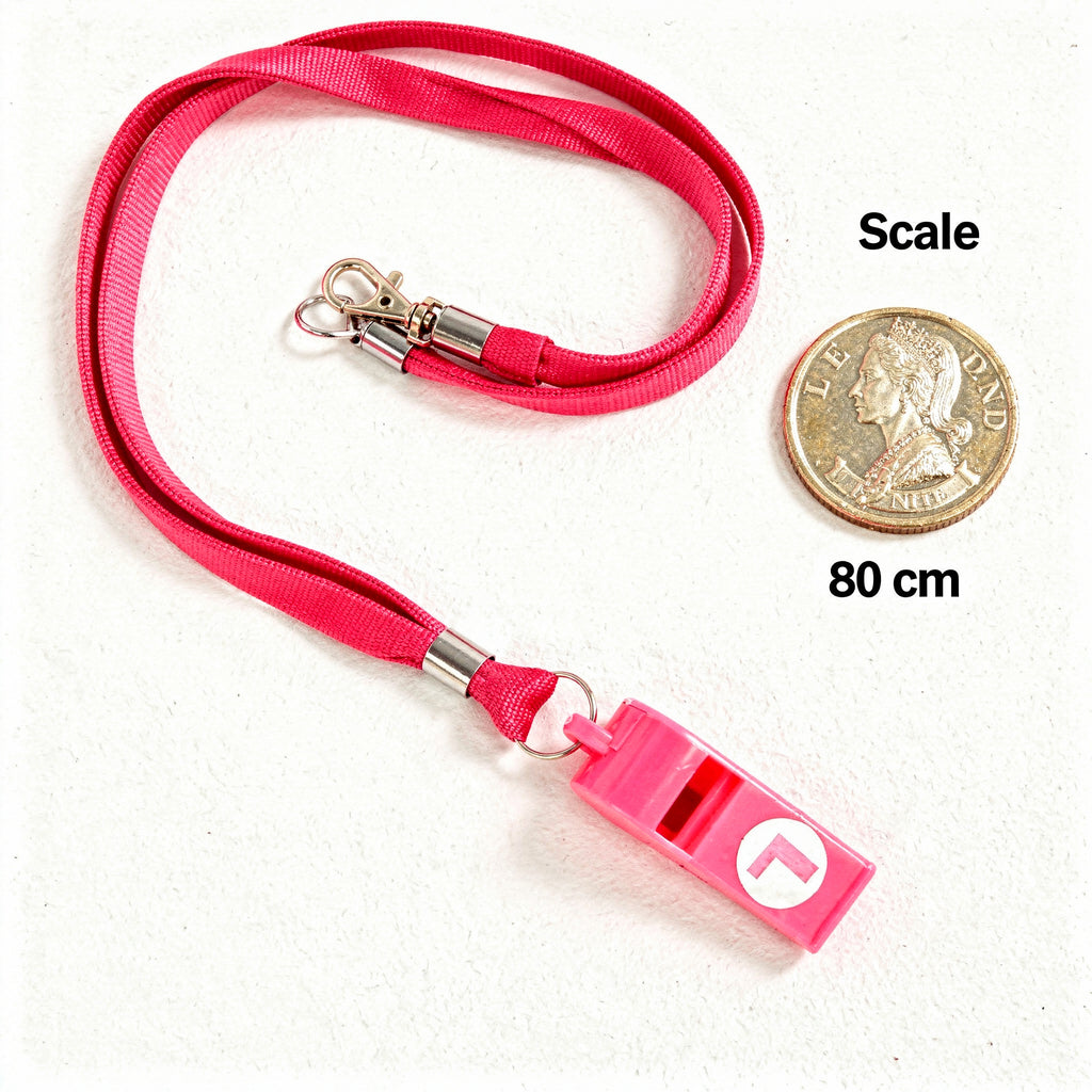Pink Hen Party Whistles On A Cord With L-Plate 80 cm