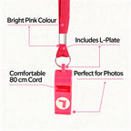 Pink Hen Party Whistles On A Cord With L-Plate 80 cm