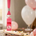 Pink Hen Party Whistles On A Cord With L-Plate 80 cm