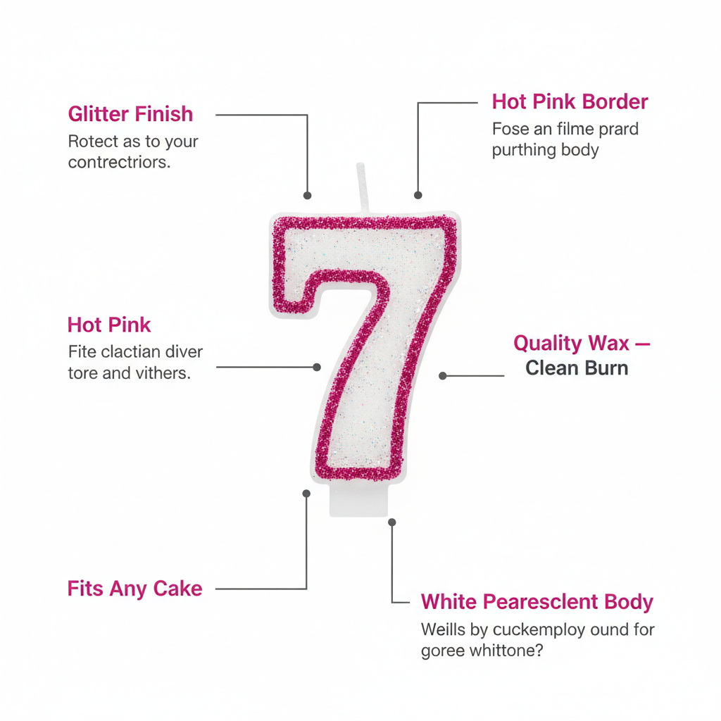 Pink Number 7 Candle Feature Infographic
