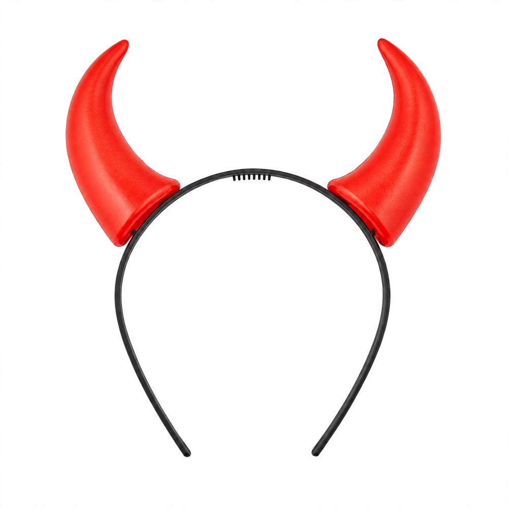 Red Devil Horns Headband designed to enhance fancy dress outfits