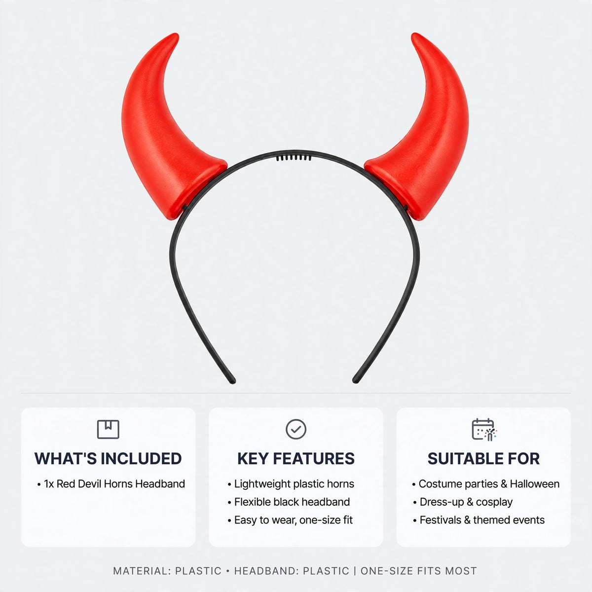 Red Devil Horns Headband perfect for Halloween and themed parties