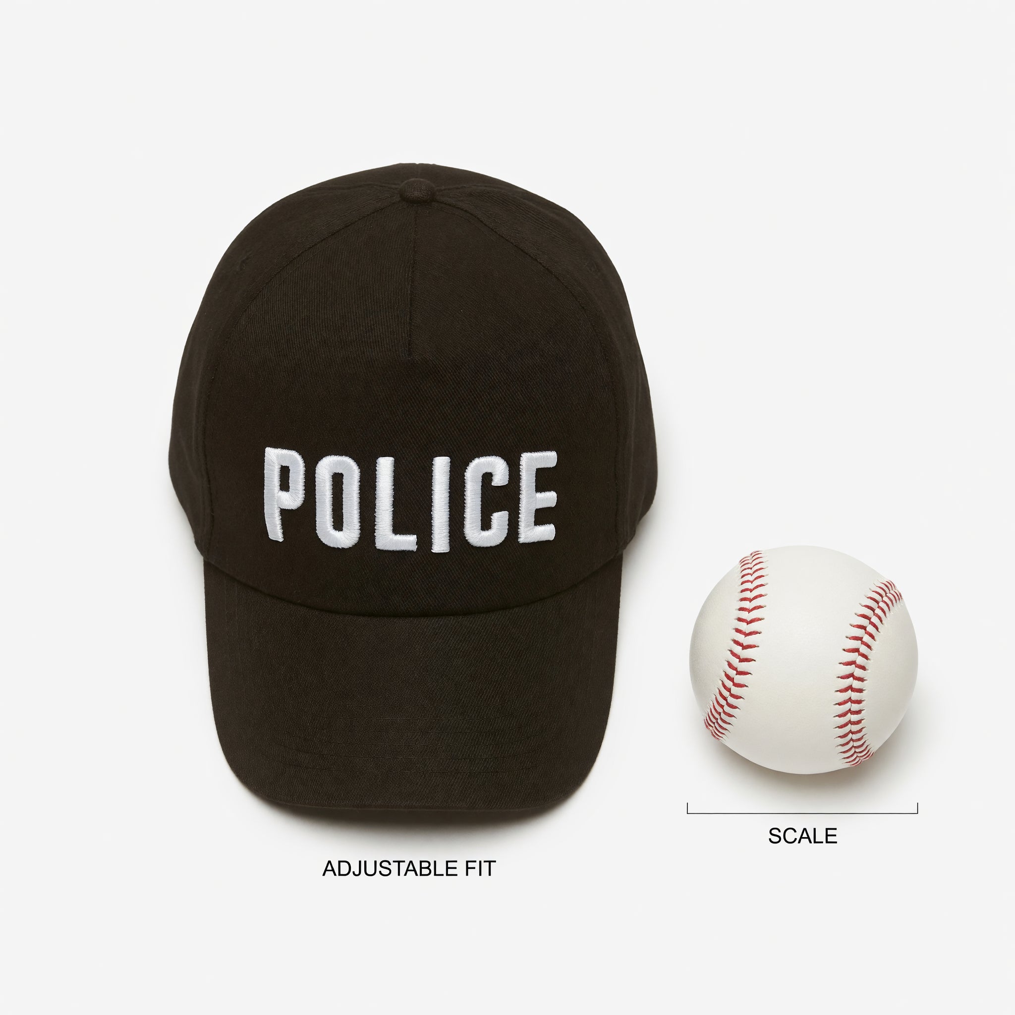 Police Cap Black And White