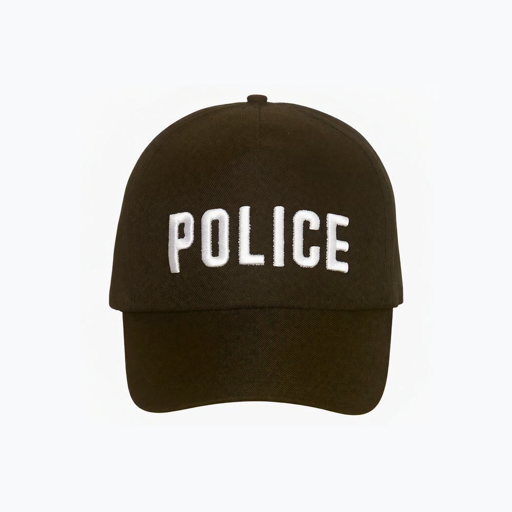 Police Cap Black And White