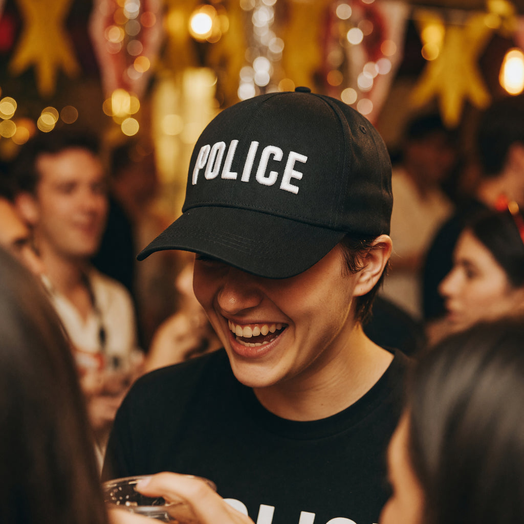 Police Cap Black And White – product image 5