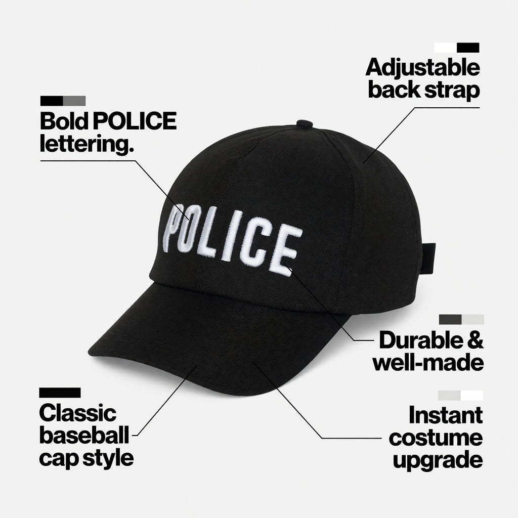 Police Cap Black And White – product image 2