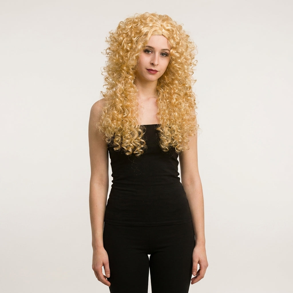 Womens Long Blonde Curly Wig