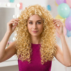 Womens Long Blonde Curly Wig