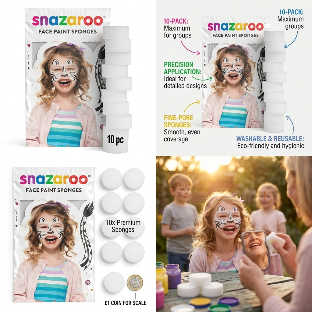 Snazaroo High Density Face Painting Sponges 10 Pack