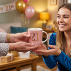 Boxed Birthday Gift Mug Age 21 Pink And Gold