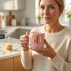 Boxed Birthday Gift Mug Age 50 Pink And Gold