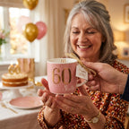 Boxed Birthday Gift Mug Age 60 Pink And Gold