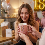 Boxed Birthday Gift Mug Age 18 Pink And Gold