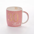 Boxed Birthday Gift Mug Age 30 Pink And Gold